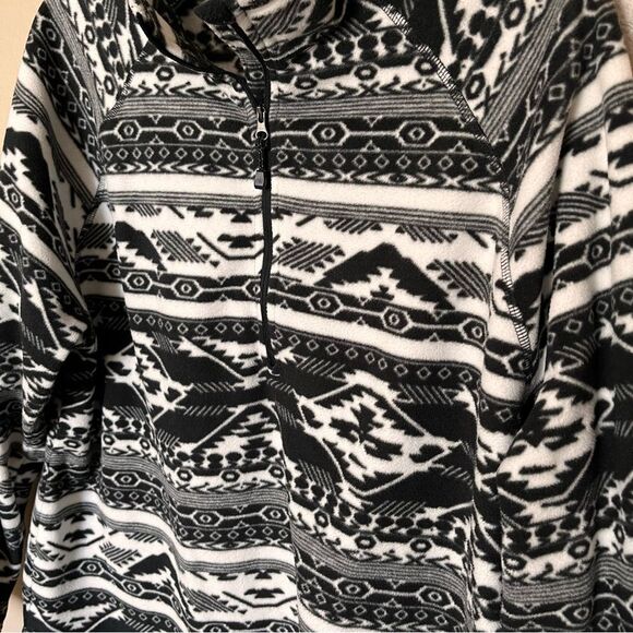 Eddie Bauer Black/White Ultrasoft Mock Neck Quarter Zip Pullover Top Size XXL - Picture 5 of 10